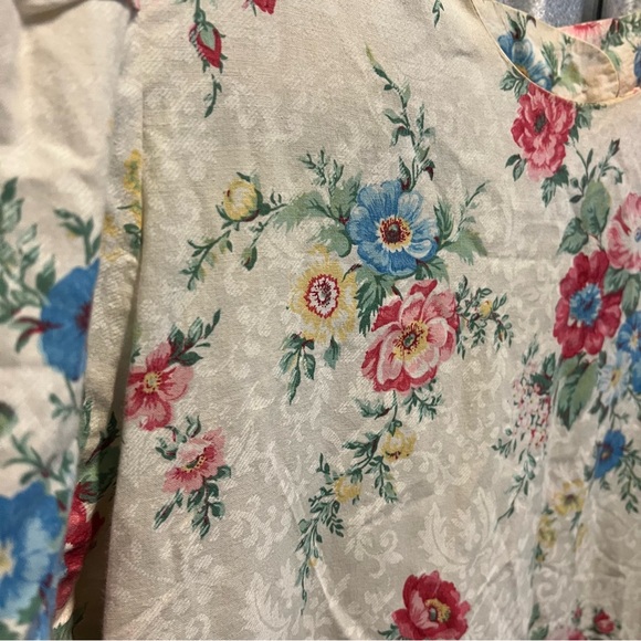 Worthington vintage floral print 100% cotton midi knee length dress size 10 - Picture 4 of 10